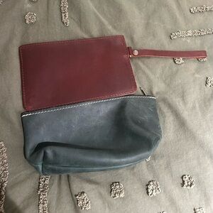 Portland Leather Burgundy and Dark Green bags